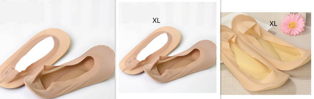 3D Arch Foot Massage Health Care Women Summer Socks Ice Silk Socks Shallow Mouth Silica Gel Invisible Slippers Feet Care
