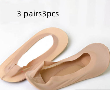 3D Arch Foot Massage Health Care Women Summer Socks Ice Silk Socks Shallow Mouth Silica Gel Invisible Slippers Feet Care