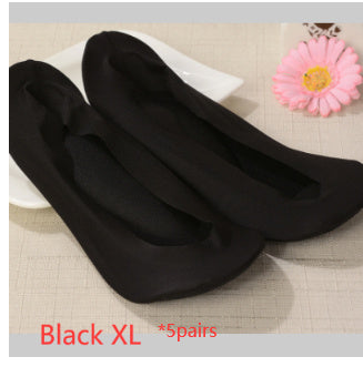 3D Arch Foot Massage Health Care Women Summer Socks Ice Silk Socks Shallow Mouth Silica Gel Invisible Slippers Feet Care