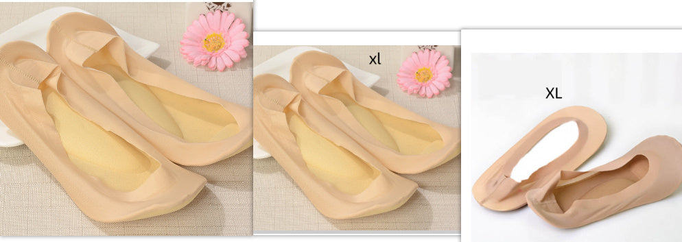 3D Arch Foot Massage Health Care Women Summer Socks Ice Silk Socks Shallow Mouth Silica Gel Invisible Slippers Feet Care