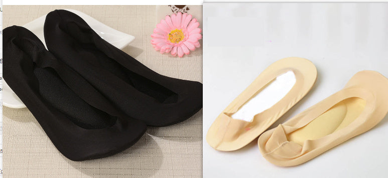 3D Arch Foot Massage Health Care Women Summer Socks Ice Silk Socks Shallow Mouth Silica Gel Invisible Slippers Feet Care