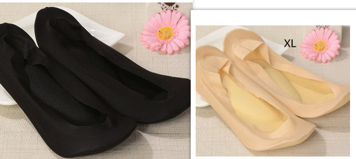 3D Arch Foot Massage Health Care Women Summer Socks Ice Silk Socks Shallow Mouth Silica Gel Invisible Slippers Feet Care