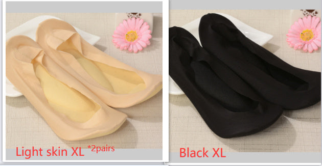 3D Arch Foot Massage Health Care Women Summer Socks Ice Silk Socks Shallow Mouth Silica Gel Invisible Slippers Feet Care