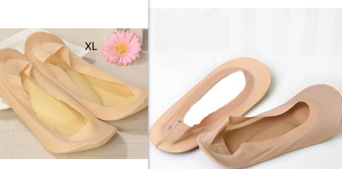 3D Arch Foot Massage Health Care Women Summer Socks Ice Silk Socks Shallow Mouth Silica Gel Invisible Slippers Feet Care