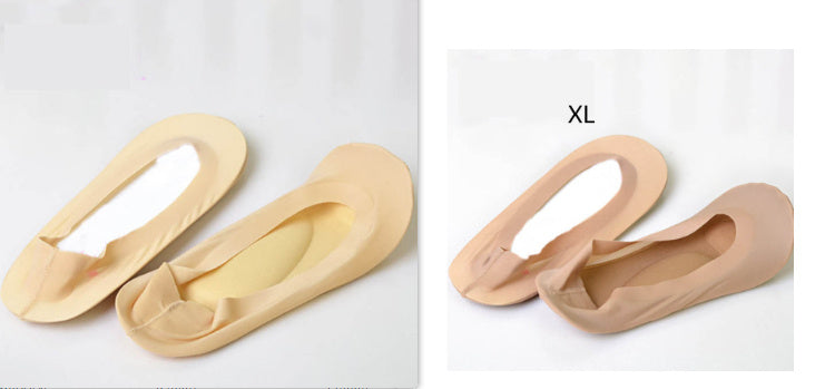 3D Arch Foot Massage Health Care Women Summer Socks Ice Silk Socks Shallow Mouth Silica Gel Invisible Slippers Feet Care