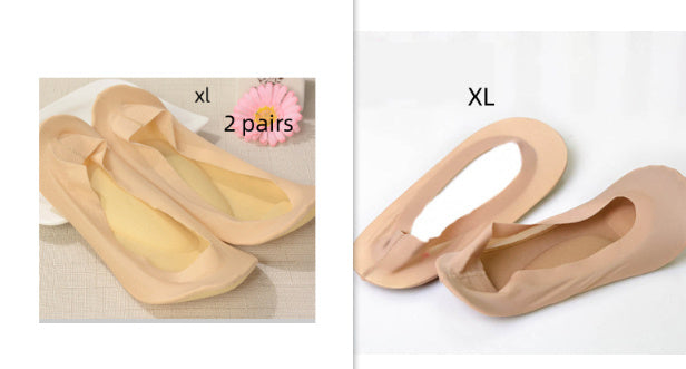 3D Arch Foot Massage Health Care Women Summer Socks Ice Silk Socks Shallow Mouth Silica Gel Invisible Slippers Feet Care