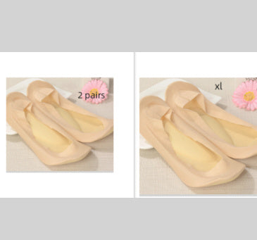 3D Arch Foot Massage Health Care Women Summer Socks Ice Silk Socks Shallow Mouth Silica Gel Invisible Slippers Feet Care