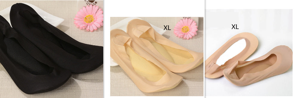 3D Arch Foot Massage Health Care Women Summer Socks Ice Silk Socks Shallow Mouth Silica Gel Invisible Slippers Feet Care