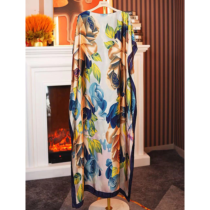 Women's Split Shawl With Contrast Color Pattern Malay Clothing