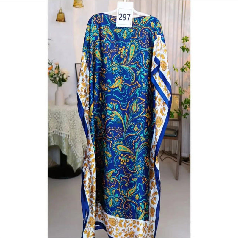 Women's Split Shawl With Contrast Color Pattern Malay Clothing