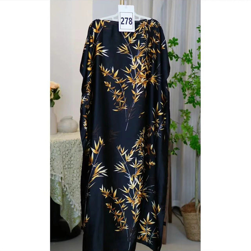 Women's Split Shawl With Contrast Color Pattern Malay Clothing