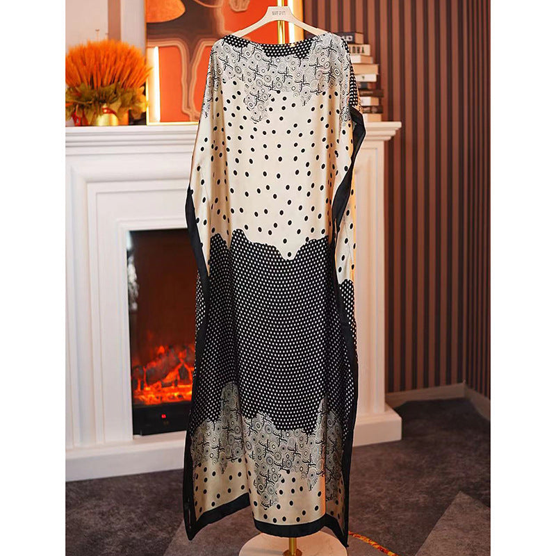 Women's Split Shawl With Contrast Color Pattern Malay Clothing