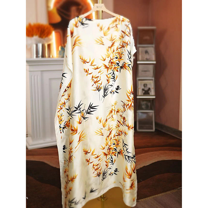 Women's Split Shawl With Contrast Color Pattern Malay Clothing