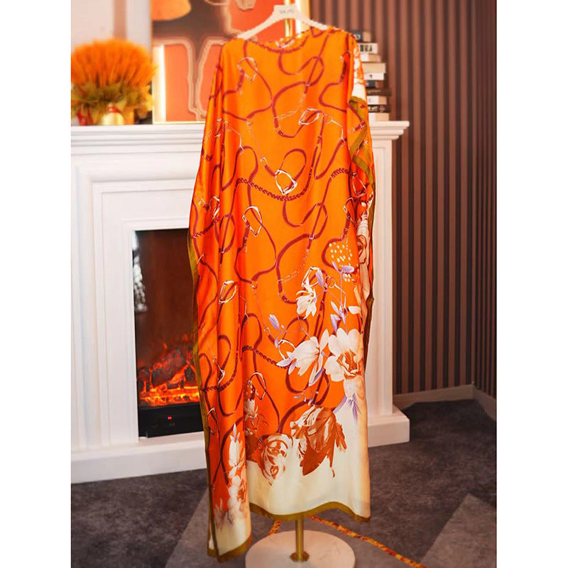Women's Split Shawl With Contrast Color Pattern Malay Clothing