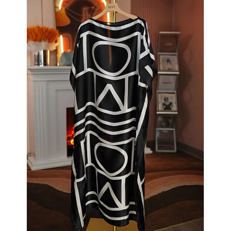 Women's Split Shawl With Contrast Color Pattern Malay Clothing