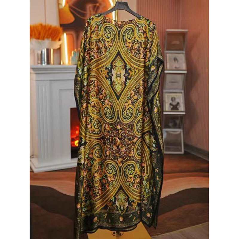 Women's Split Shawl With Contrast Color Pattern Malay Clothing
