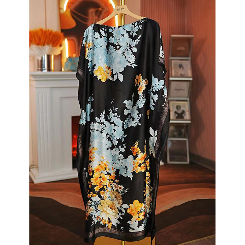 Women's Split Shawl With Contrast Color Pattern Malay Clothing