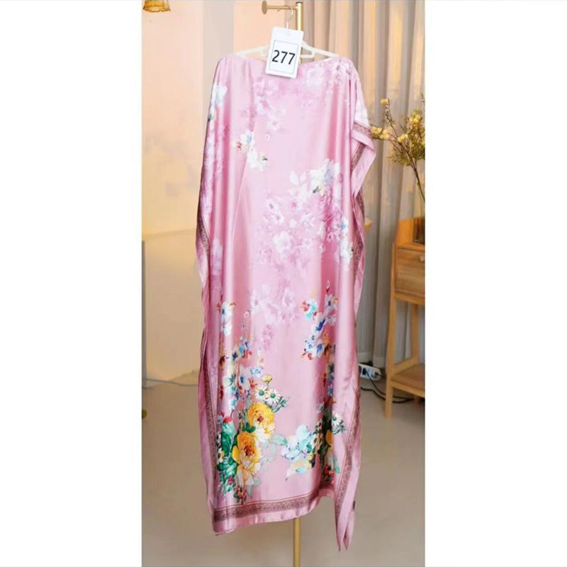 Women's Split Shawl With Contrast Color Pattern Malay Clothing