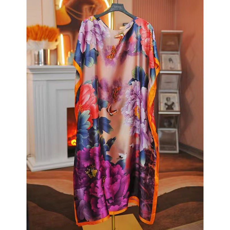 Women's Split Shawl With Contrast Color Pattern Malay Clothing