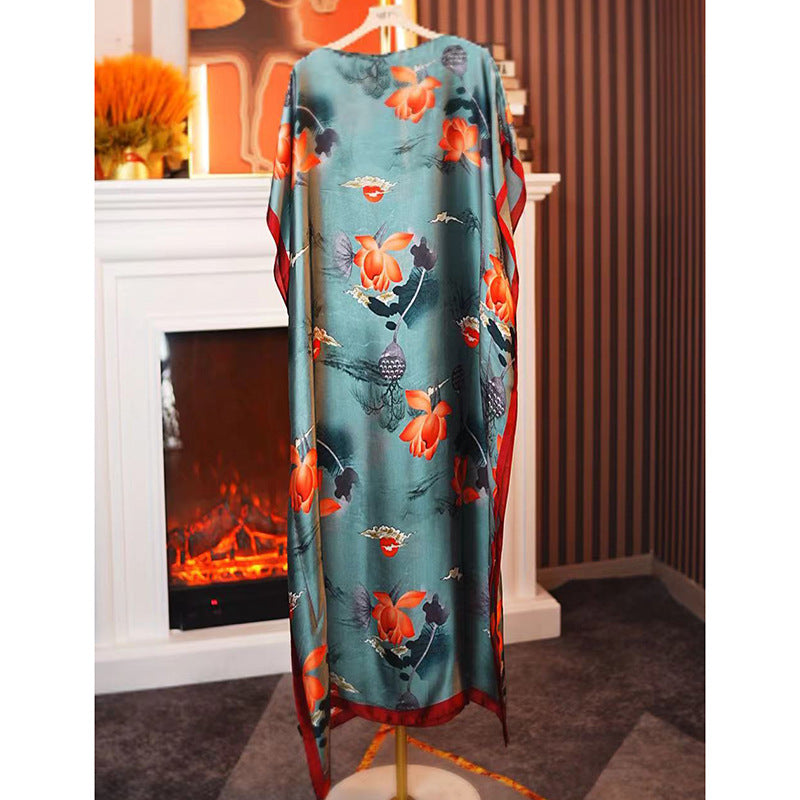 Women's Split Shawl With Contrast Color Pattern Malay Clothing