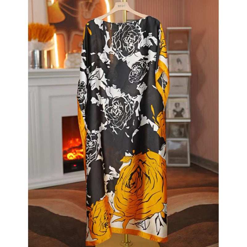 Women's Split Shawl With Contrast Color Pattern Malay Clothing