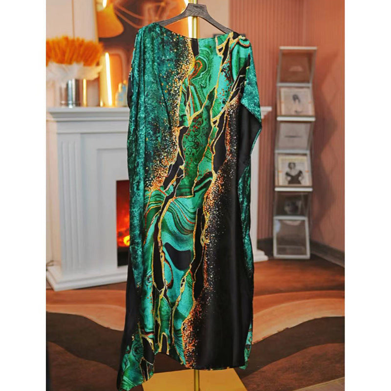 Women's Split Shawl With Contrast Color Pattern Malay Clothing