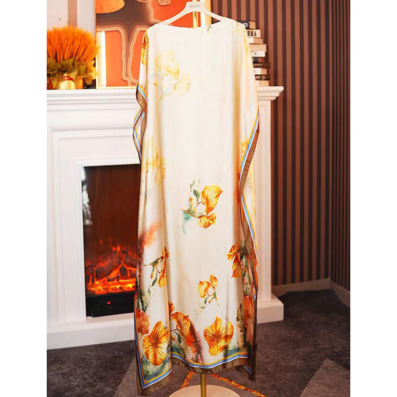 Women's Split Shawl With Contrast Color Pattern Malay Clothing