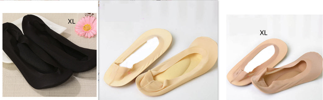 3D Arch Foot Massage Health Care Women Summer Socks Ice Silk Socks Shallow Mouth Silica Gel Invisible Slippers Feet Care