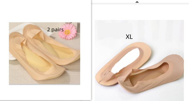 3D Arch Foot Massage Health Care Women Summer Socks Ice Silk Socks Shallow Mouth Silica Gel Invisible Slippers Feet Care