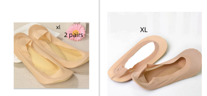 3D Arch Foot Massage Health Care Women Summer Socks Ice Silk Socks Shallow Mouth Silica Gel Invisible Slippers Feet Care