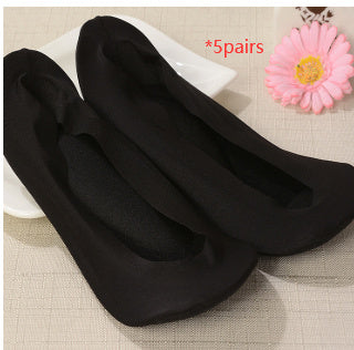 3D Arch Foot Massage Health Care Women Summer Socks Ice Silk Socks Shallow Mouth Silica Gel Invisible Slippers Feet Care
