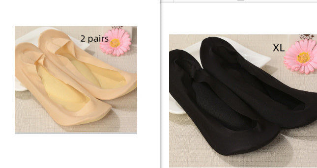3D Arch Foot Massage Health Care Women Summer Socks Ice Silk Socks Shallow Mouth Silica Gel Invisible Slippers Feet Care