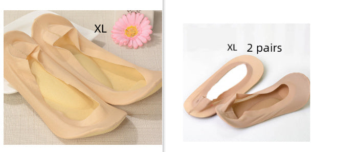 3D Arch Foot Massage Health Care Women Summer Socks Ice Silk Socks Shallow Mouth Silica Gel Invisible Slippers Feet Care