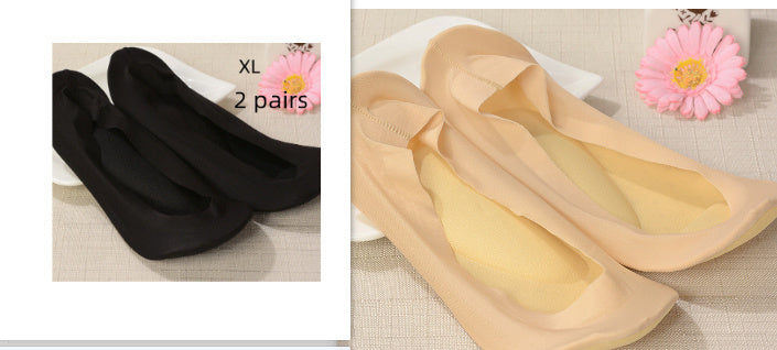 3D Arch Foot Massage Health Care Women Summer Socks Ice Silk Socks Shallow Mouth Silica Gel Invisible Slippers Feet Care
