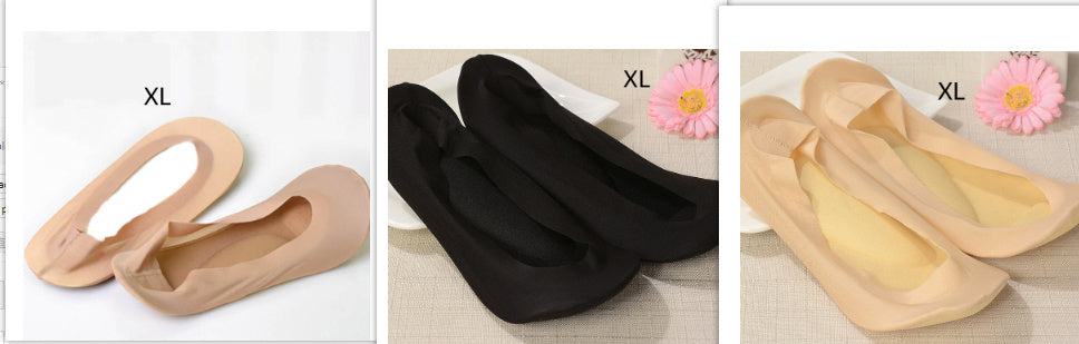 3D Arch Foot Massage Health Care Women Summer Socks Ice Silk Socks Shallow Mouth Silica Gel Invisible Slippers Feet Care