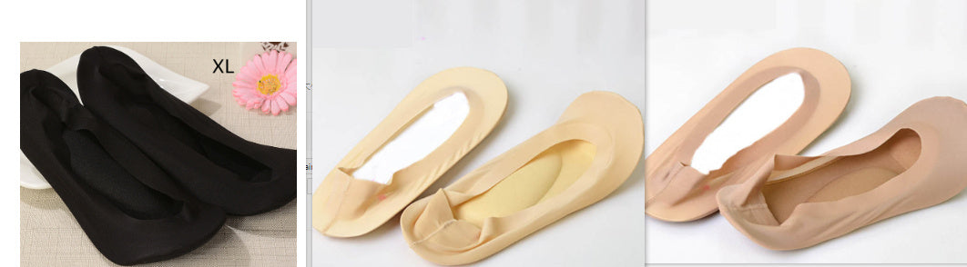 3D Arch Foot Massage Health Care Women Summer Socks Ice Silk Socks Shallow Mouth Silica Gel Invisible Slippers Feet Care