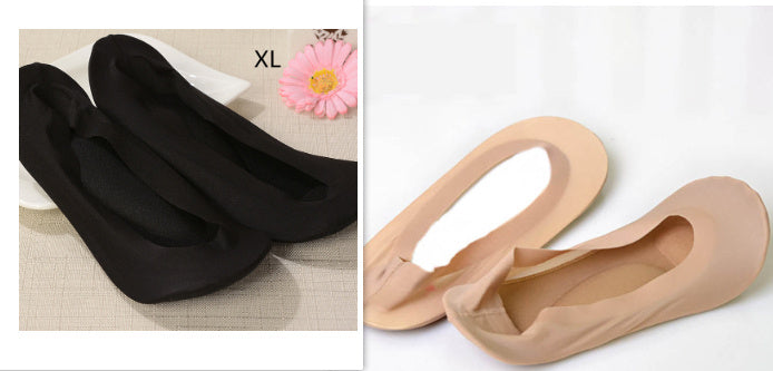3D Arch Foot Massage Health Care Women Summer Socks Ice Silk Socks Shallow Mouth Silica Gel Invisible Slippers Feet Care