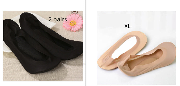 3D Arch Foot Massage Health Care Women Summer Socks Ice Silk Socks Shallow Mouth Silica Gel Invisible Slippers Feet Care