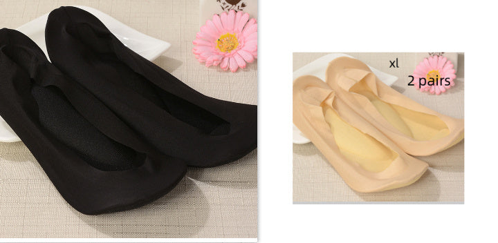 3D Arch Foot Massage Health Care Women Summer Socks Ice Silk Socks Shallow Mouth Silica Gel Invisible Slippers Feet Care