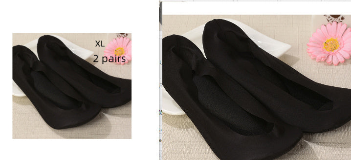 3D Arch Foot Massage Health Care Women Summer Socks Ice Silk Socks Shallow Mouth Silica Gel Invisible Slippers Feet Care
