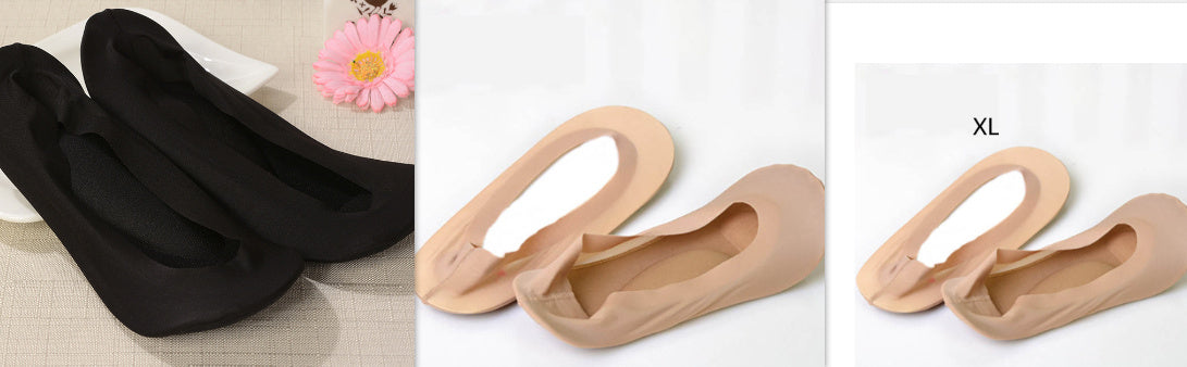 3D Arch Foot Massage Health Care Women Summer Socks Ice Silk Socks Shallow Mouth Silica Gel Invisible Slippers Feet Care