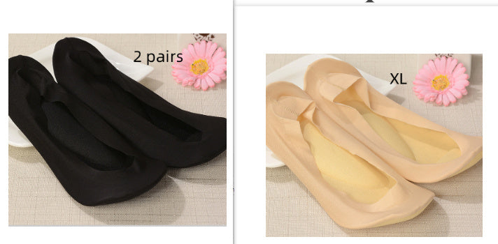 3D Arch Foot Massage Health Care Women Summer Socks Ice Silk Socks Shallow Mouth Silica Gel Invisible Slippers Feet Care