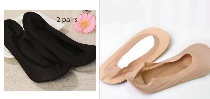 3D Arch Foot Massage Health Care Women Summer Socks Ice Silk Socks Shallow Mouth Silica Gel Invisible Slippers Feet Care