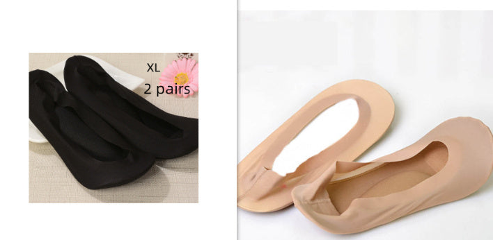 3D Arch Foot Massage Health Care Women Summer Socks Ice Silk Socks Shallow Mouth Silica Gel Invisible Slippers Feet Care