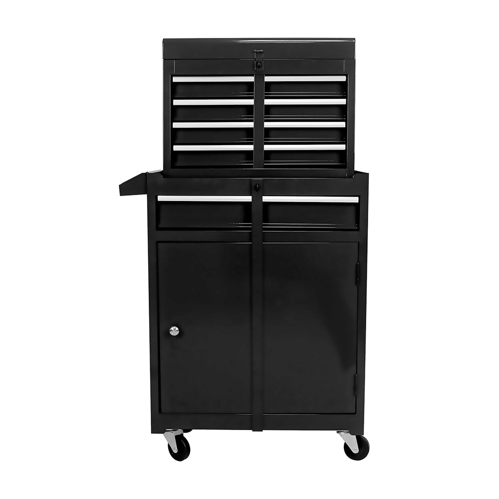 5-Drawer Tool Chest with Adjustable Shelf and Cabinet - Black