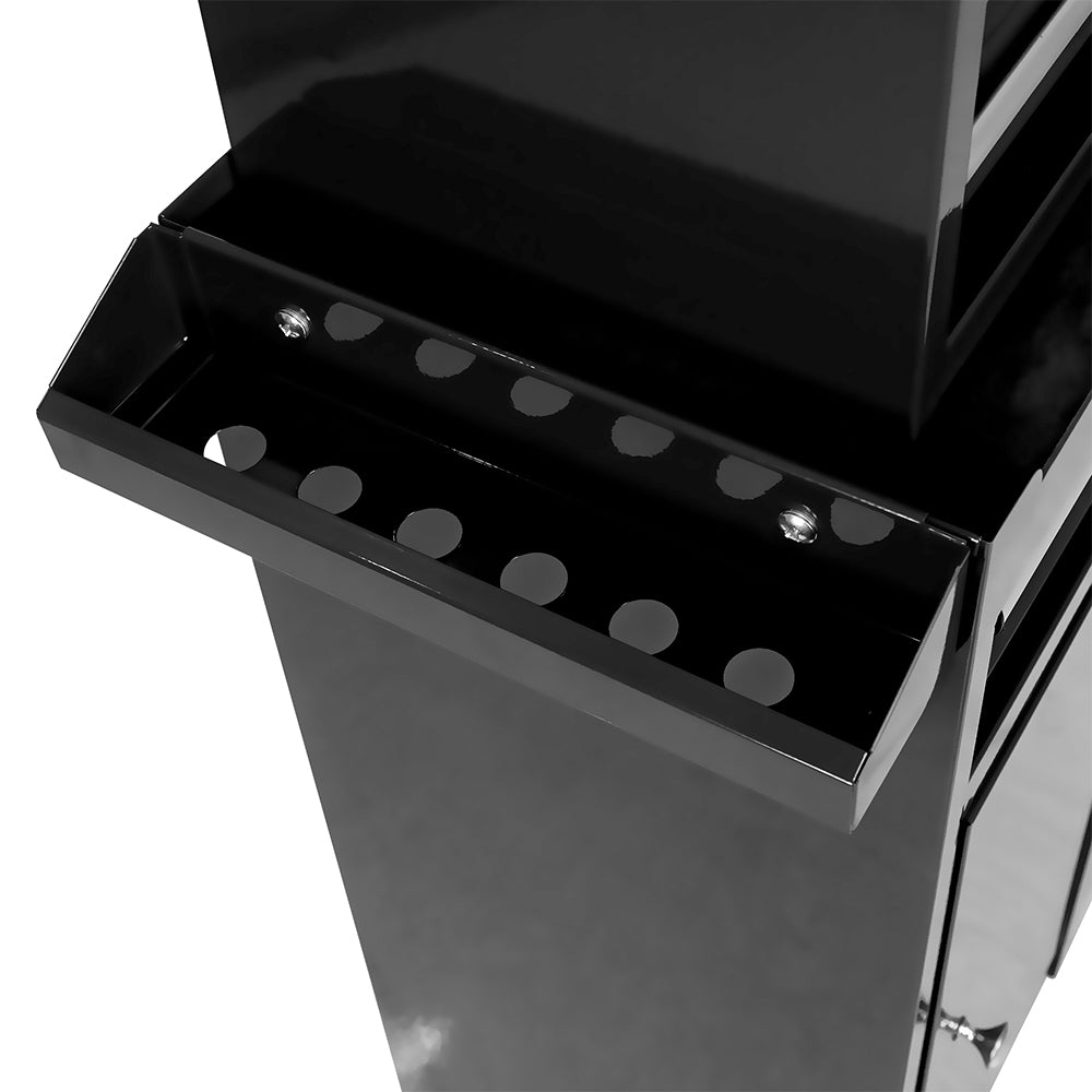 5-Drawer Tool Chest with Adjustable Shelf and Cabinet - Black