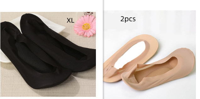 3D Arch Foot Massage Health Care Women Summer Socks Ice Silk Socks Shallow Mouth Silica Gel Invisible Slippers Feet Care