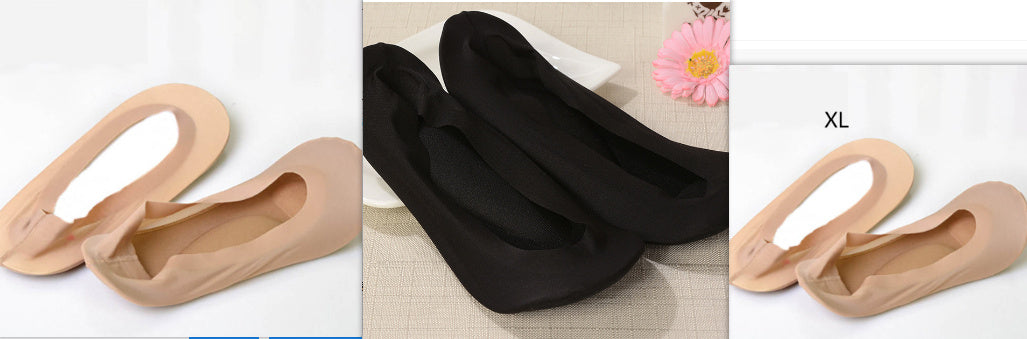 3D Arch Foot Massage Health Care Women Summer Socks Ice Silk Socks Shallow Mouth Silica Gel Invisible Slippers Feet Care