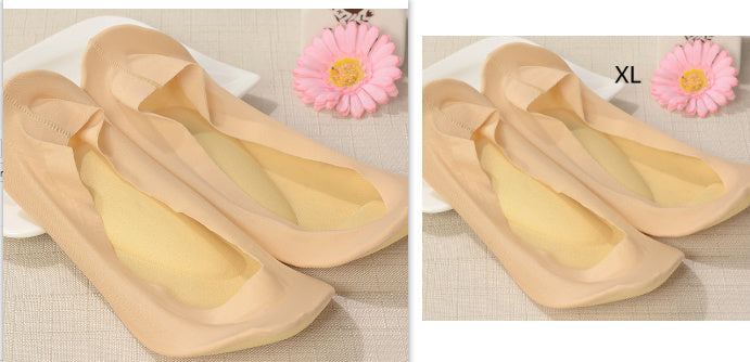 3D Arch Foot Massage Health Care Women Summer Socks Ice Silk Socks Shallow Mouth Silica Gel Invisible Slippers Feet Care