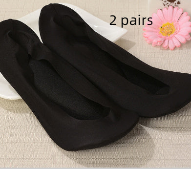 3D Arch Foot Massage Health Care Women Summer Socks Ice Silk Socks Shallow Mouth Silica Gel Invisible Slippers Feet Care